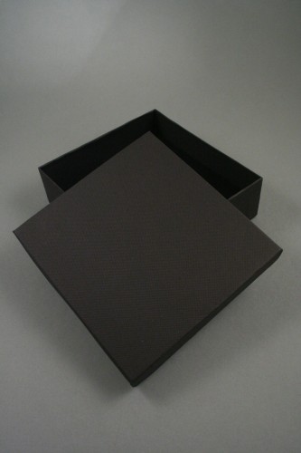 Black Giftbox with Black Flock Inner. Size 16cm x 15cm x 5cm